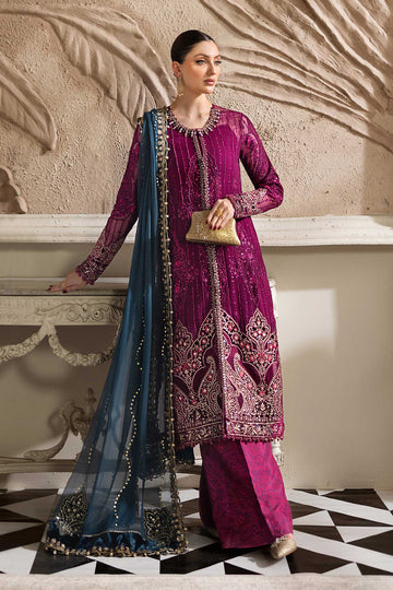 3 Piece Maria .B Unstitched Embroidered Chiffon Suit | MPC-25-102