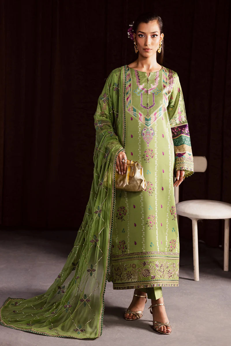 Charizma The Silk Embroidered Unstitched 3 Piece Silk Suit - S-26