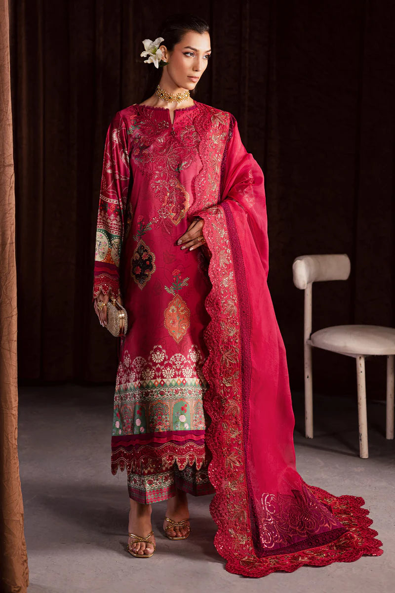 Charizma The Silk Embroidered Unstitched 3 Piece Silk Suit - S-27