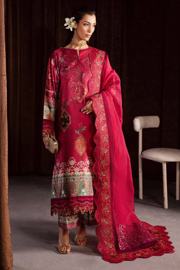Charizma The Silk Embroidered Unstitched 3 Piece Silk Suit - S-27