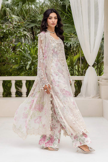 3 Piece Maria .B Unstitched Embroidered Chiffon Suit | MPC-25-101