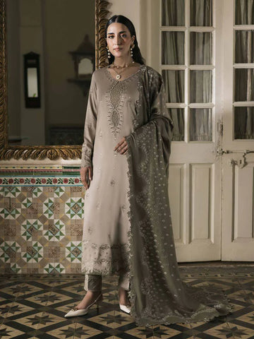 NUREH Exclusive Embroidered Marina Twill Unstitched 3Pc Suit NE-178