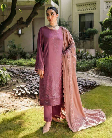 NUREH Exclusive Embroidered Marina Twill Unstitched 3Pc Suit NE-177